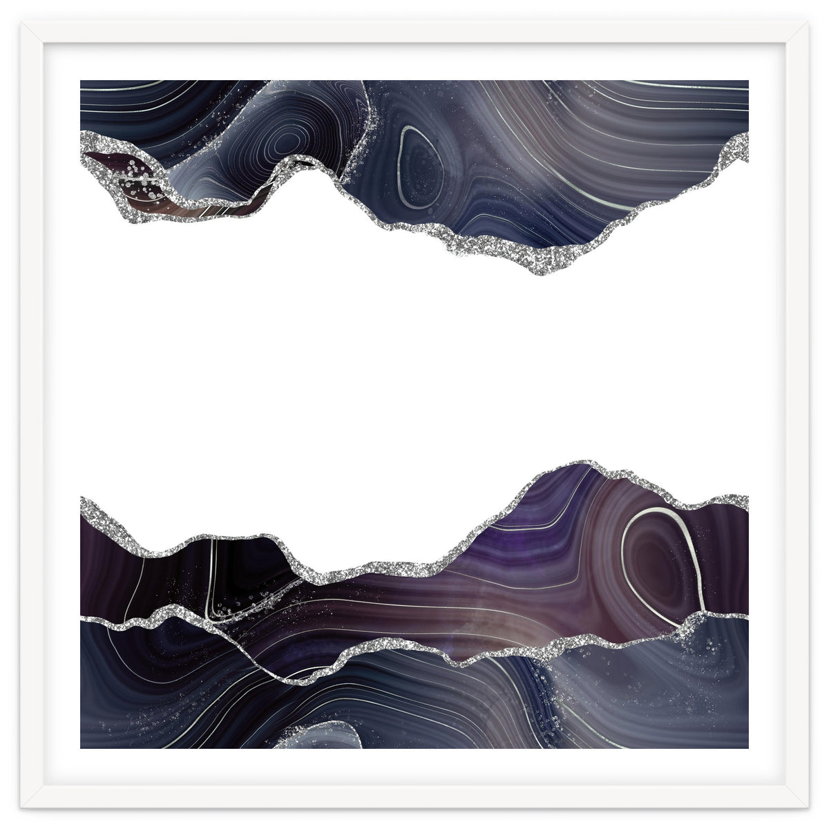 Black & Silver Glitter Agate Texture 08