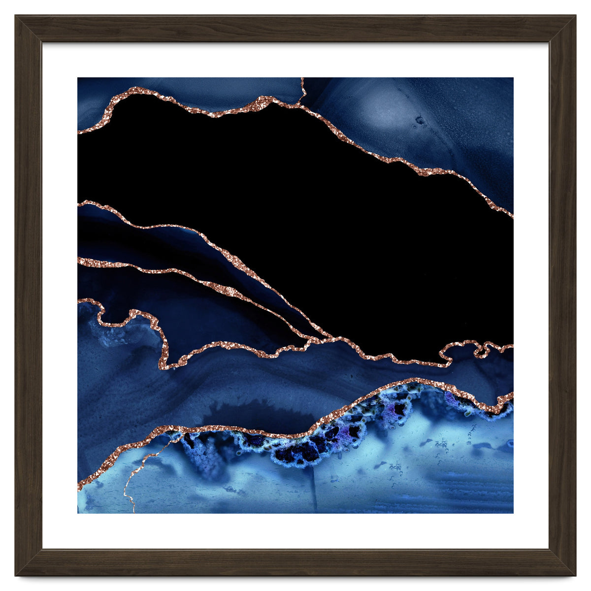 Navy & Rose Gold Agate Texture 14