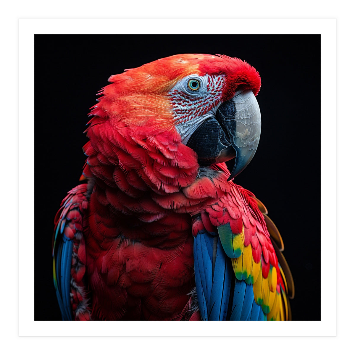 Scarlet Macaw Parrot Close Up Portrait  (Print Only)