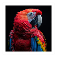 Scarlet Macaw Parrot Close Up Portrait  (Print Only)