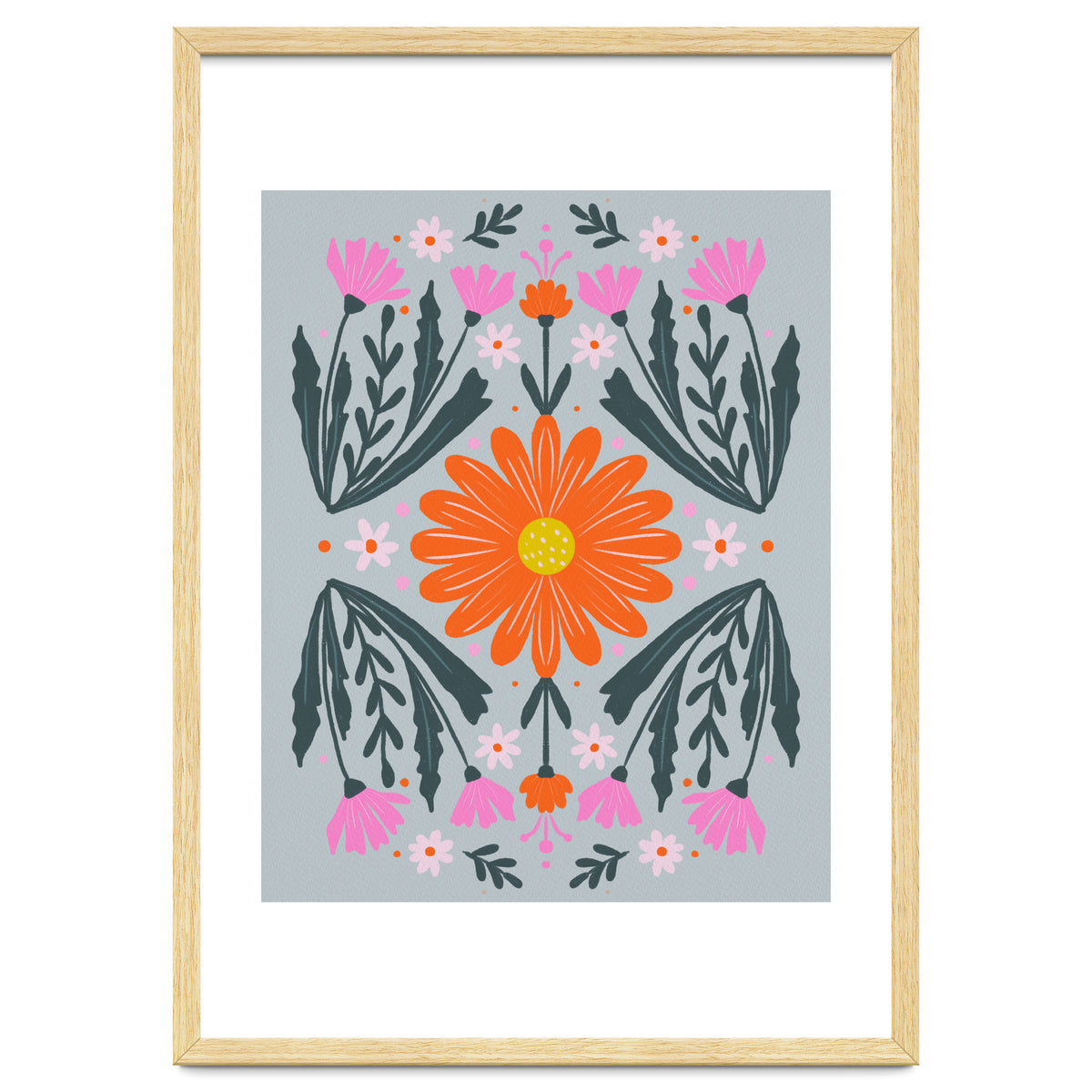 Orange Flower with pink buds