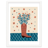 Mocha Cowboy boot with flowers thumbnail