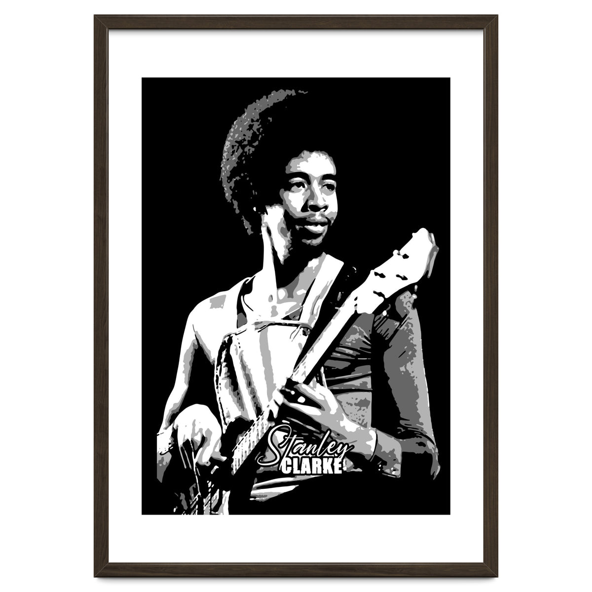 Stanley Clarke American Bassist in Grayscale