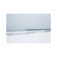 Pier in the winter seascape (Print Only)