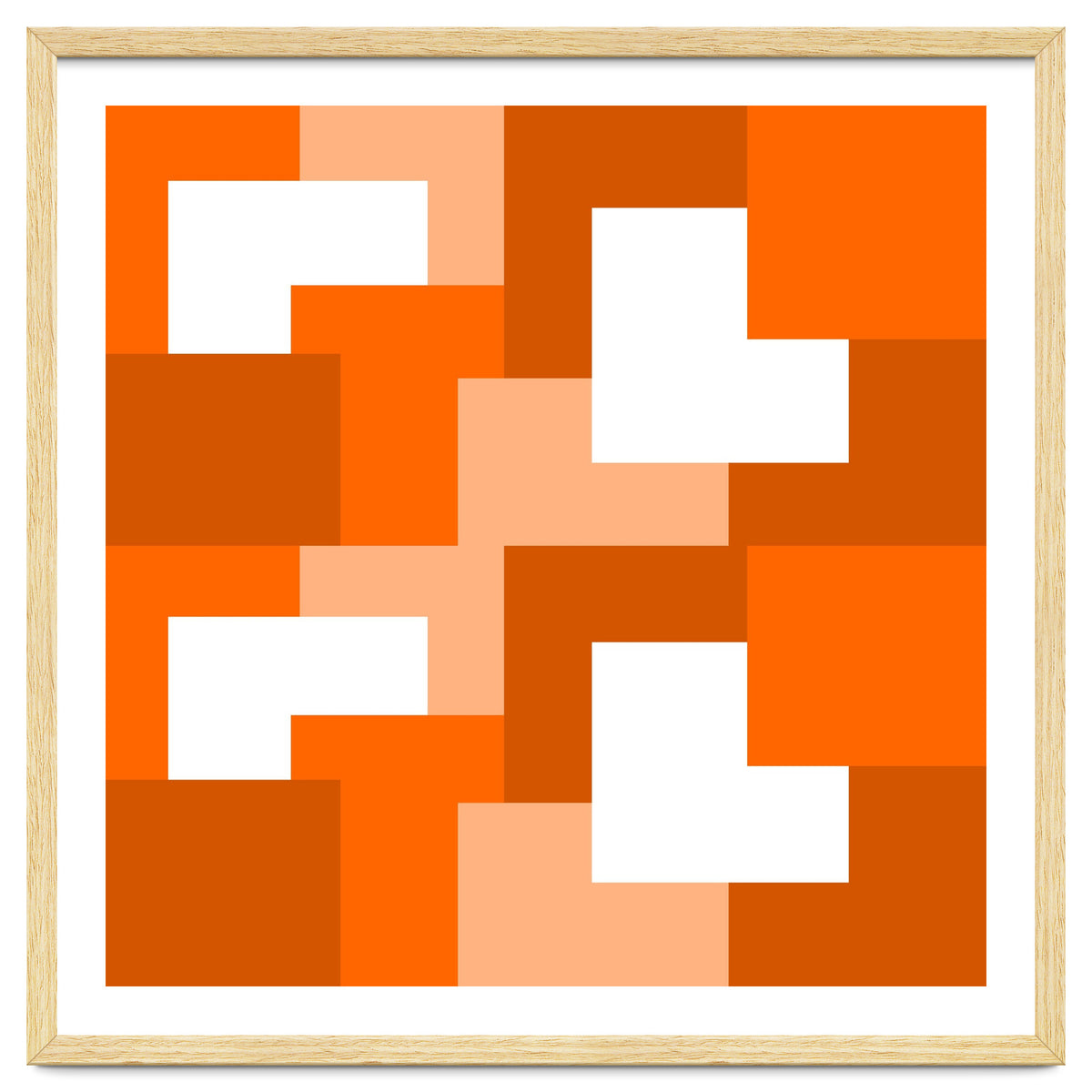 Orange Abstract Square Tiles