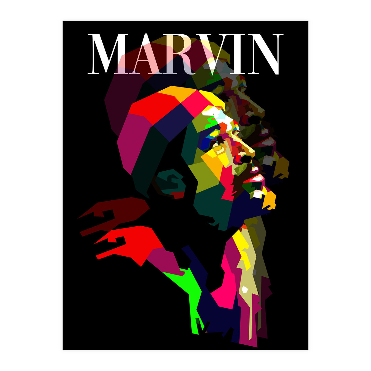 Marvin Gaye RNB Singer Pop Art WPAP (Print Only)