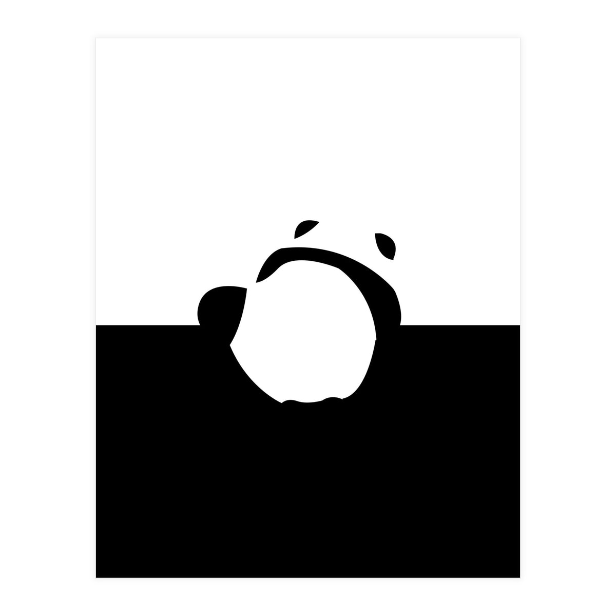 Find Your Feet, Panda Abstract Monochromatic Black & White, Wildlife Animals Cute Eclectic Bohemian Pets (Print Only)