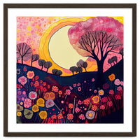 Folk Sunset Over Floral Hills