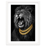Bejweled hyper-realistic lion photography,diamond fangs portrait thumbnail