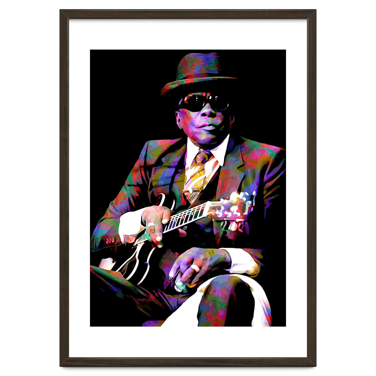 John Lee Hooker American Blues Musician Legend Colorful Art