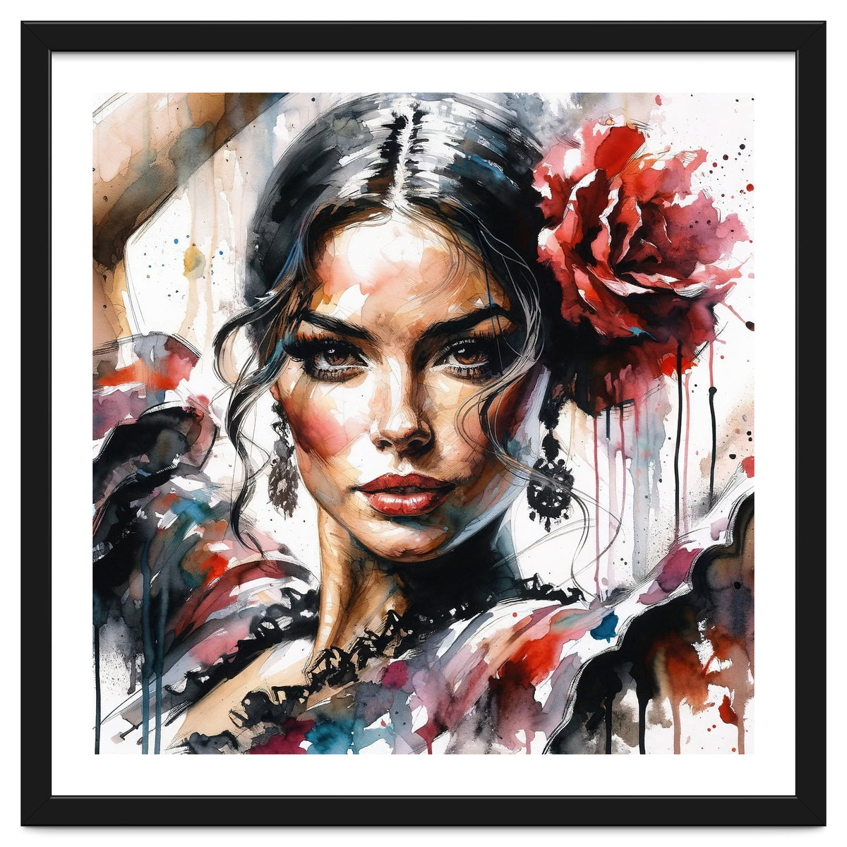 Watercolor Flamenco Dancer #2