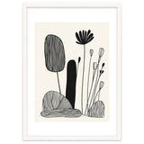 Abstract Black And White Botanical Illustration With Organic Shapes thumbnail