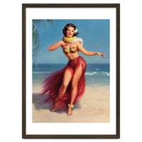 Pinup Girl In Hawaiian Costume