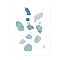 Watercolor Aqua Abstract Spots I (Print Only)