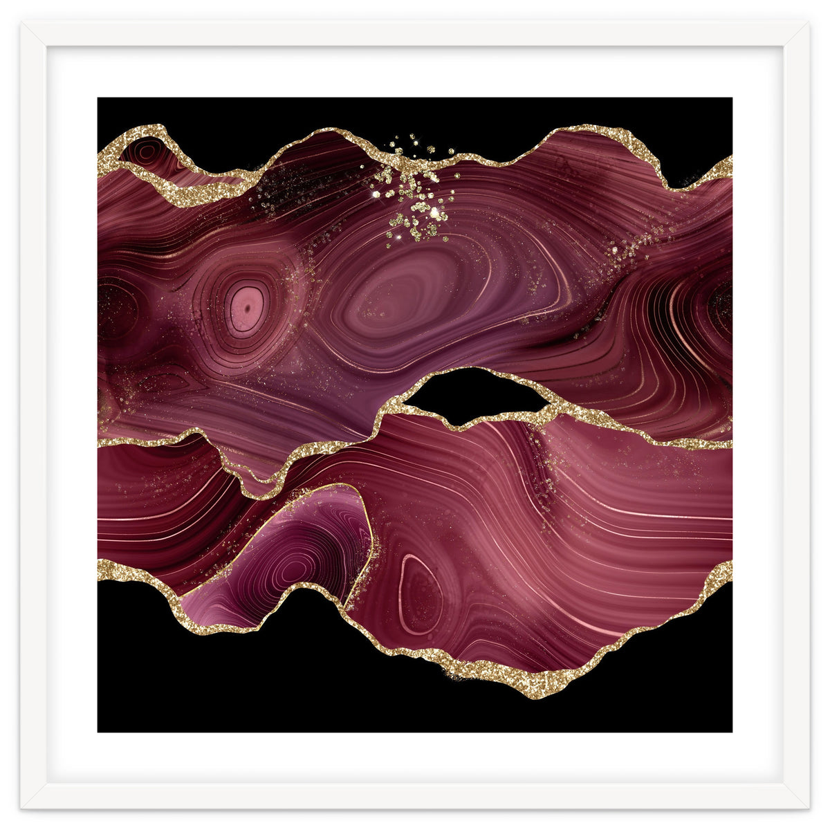 Burgundy & Gold Glitter Agate Texture 03