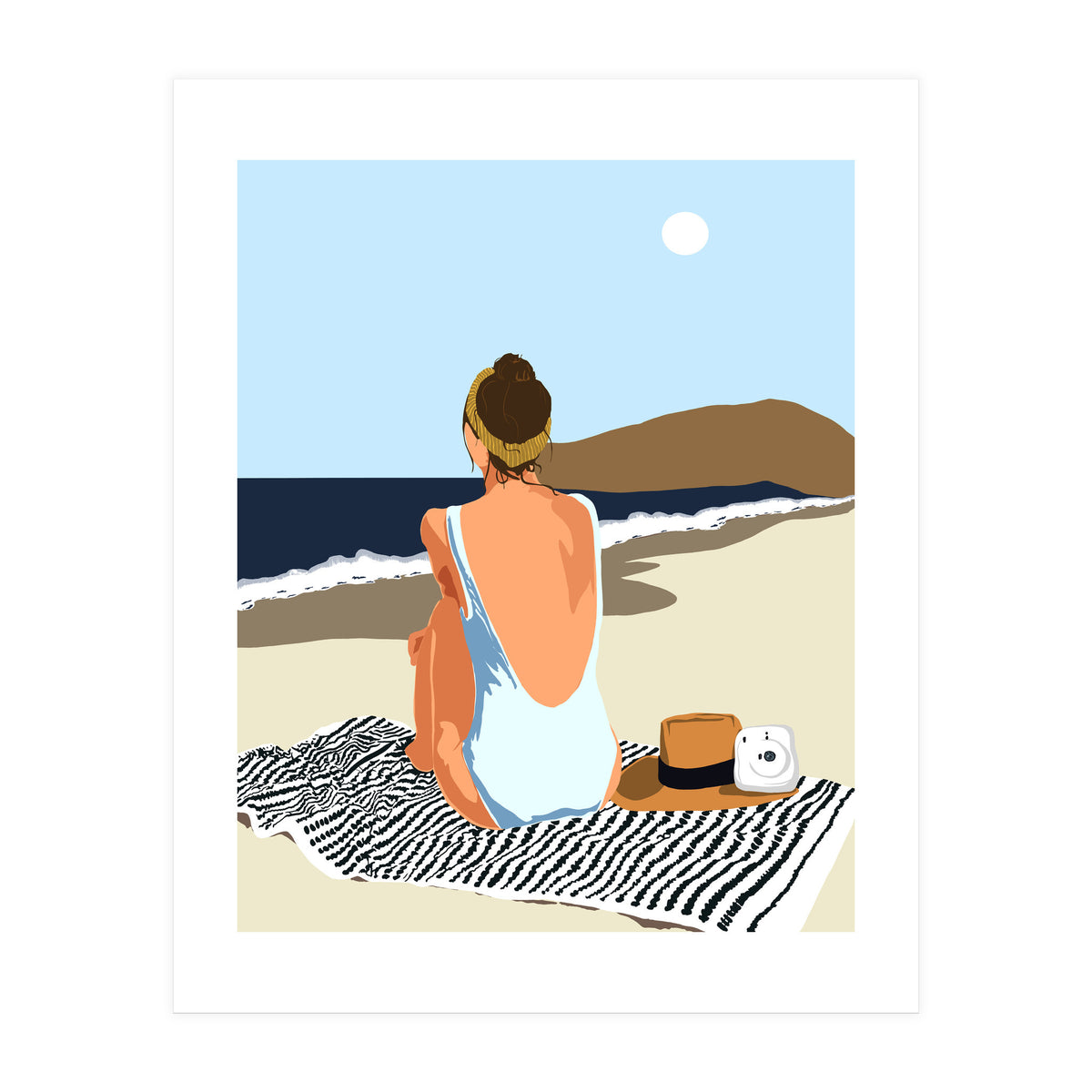 No Posting, No Liking, Just Living, Solitude Solo Woman Travel, Boss Lady Beach Ocean Sea, Summer Tan Bohemian (Print Only)