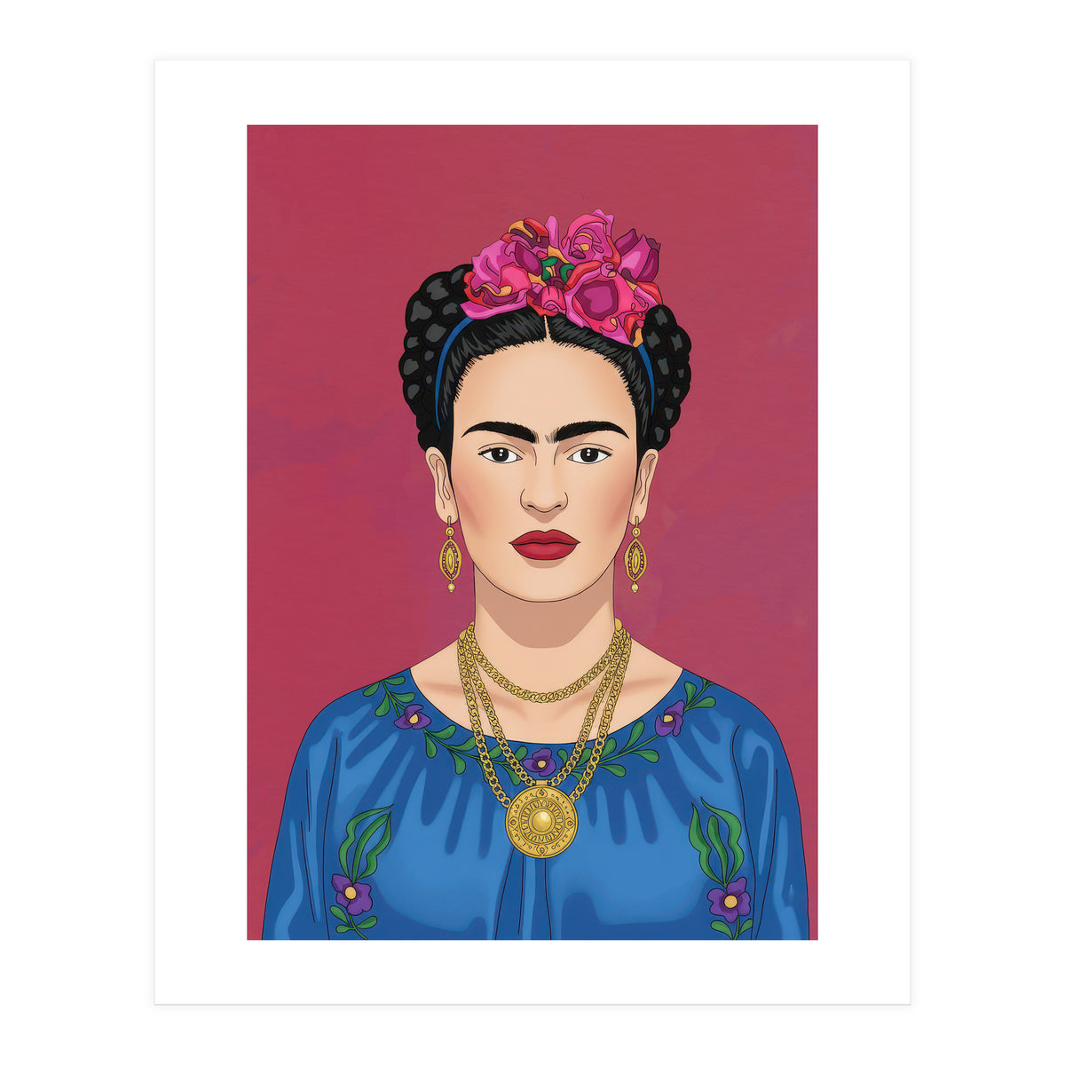 Frida Kahlo Portrait Illustration (Print Only)