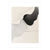 Abstract Black And White Organic Flowing Lines Art (Print Only)