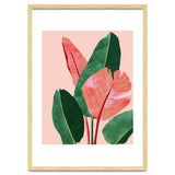 Blush Tropical, Banana Leaves Watercolor Botanical Jungle Painting, Forest Plants Leaves Pink Chic Bohemian thumbnail