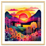 Folk Sunset Over Mountain Lake thumbnail