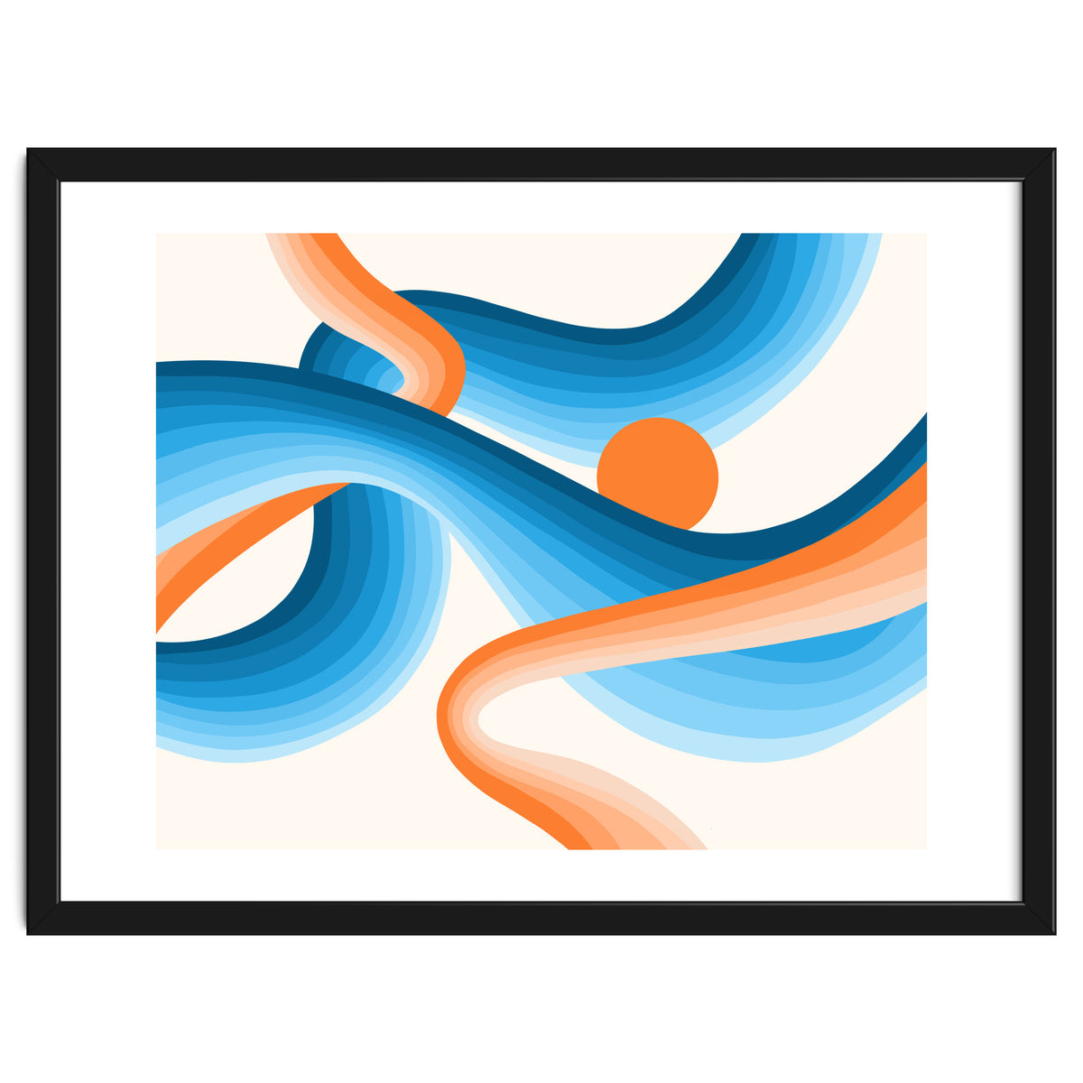 Rise, Abstract Retro Sunrise, Modern Bohemian Space, Concept Graphic Sky, Eclectic Nature