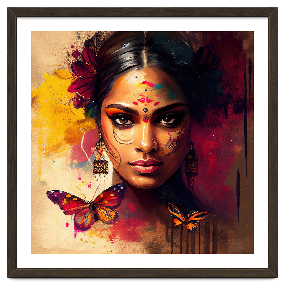 Golden Butterfly Hindu Portrait
