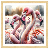 Watercolor Flamingos