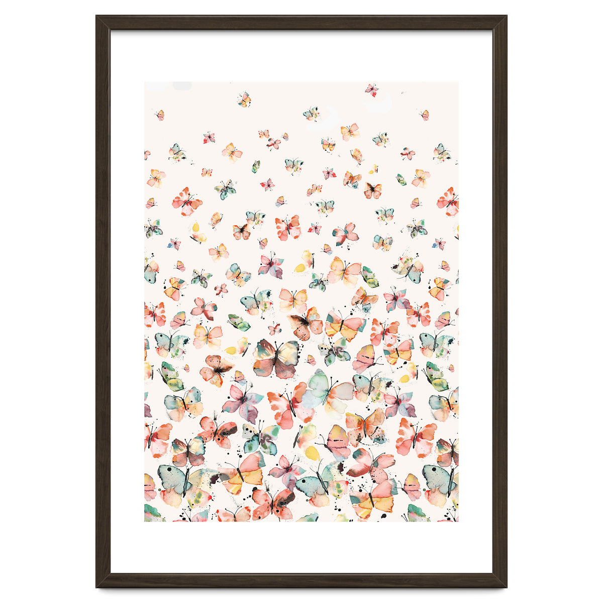 Watercolor Spring Butterflies Apricot