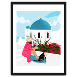 Greek Staycation, Pets Santorini Tropical Summer Travel, Dog White Buildings Architecture Fashion Bohemian thumbnail