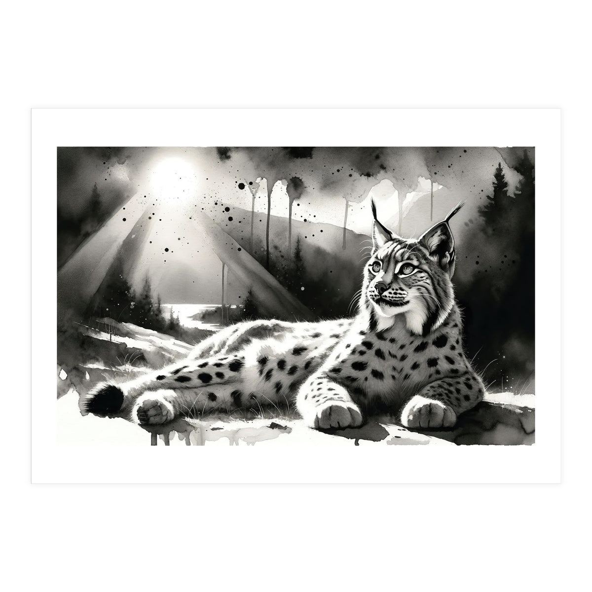 Lynx Resting In Sunlight (Print Only)
