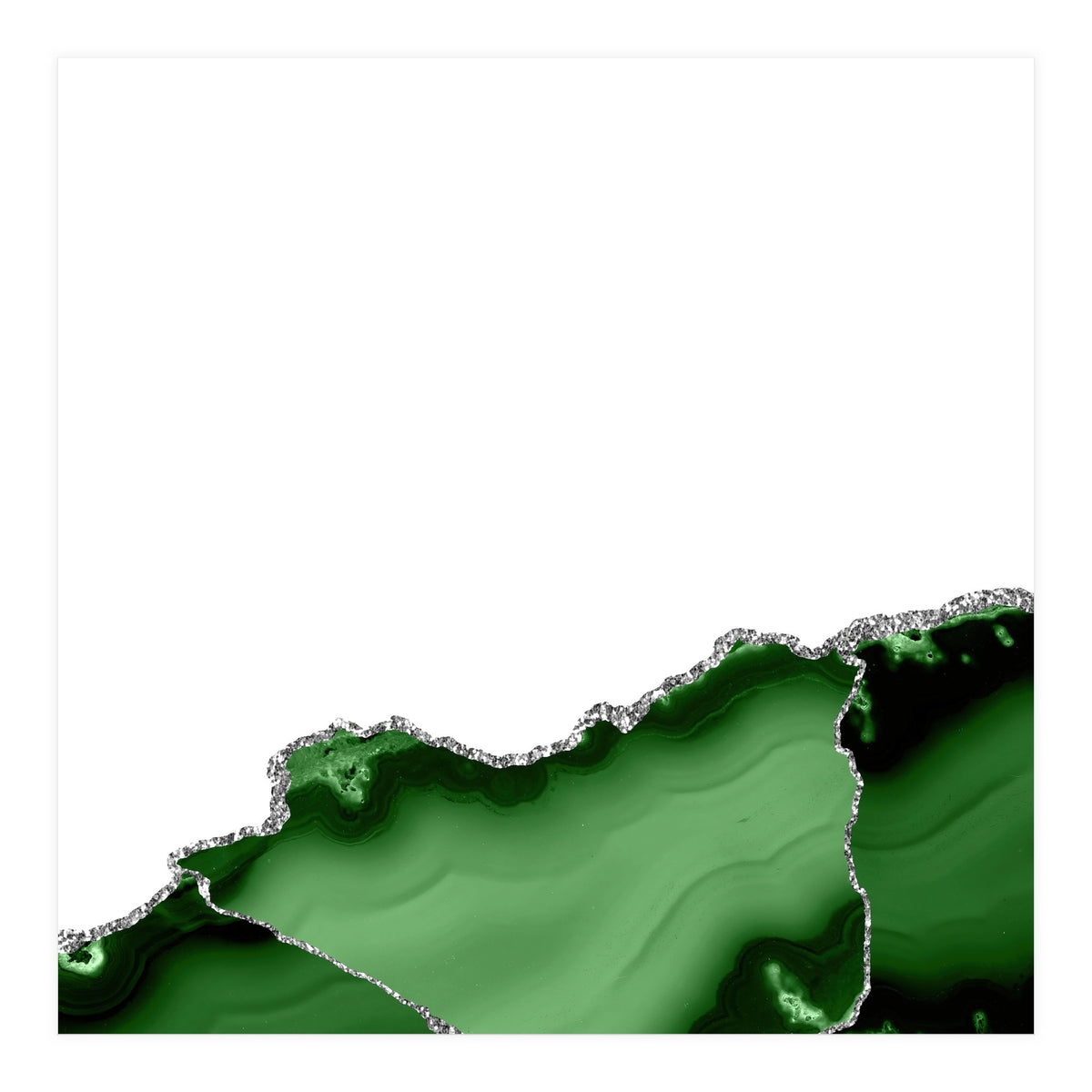 Green & Silver Agate Texture 09 (Print Only)