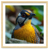 Close-up of a Yellow Bird featuring a Striking Red eye thumbnail