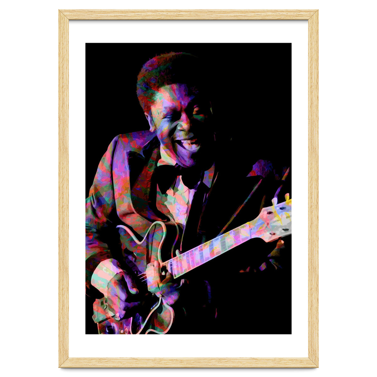 BB King. King Blues Guitarist. Blues Musician Legend Colorful