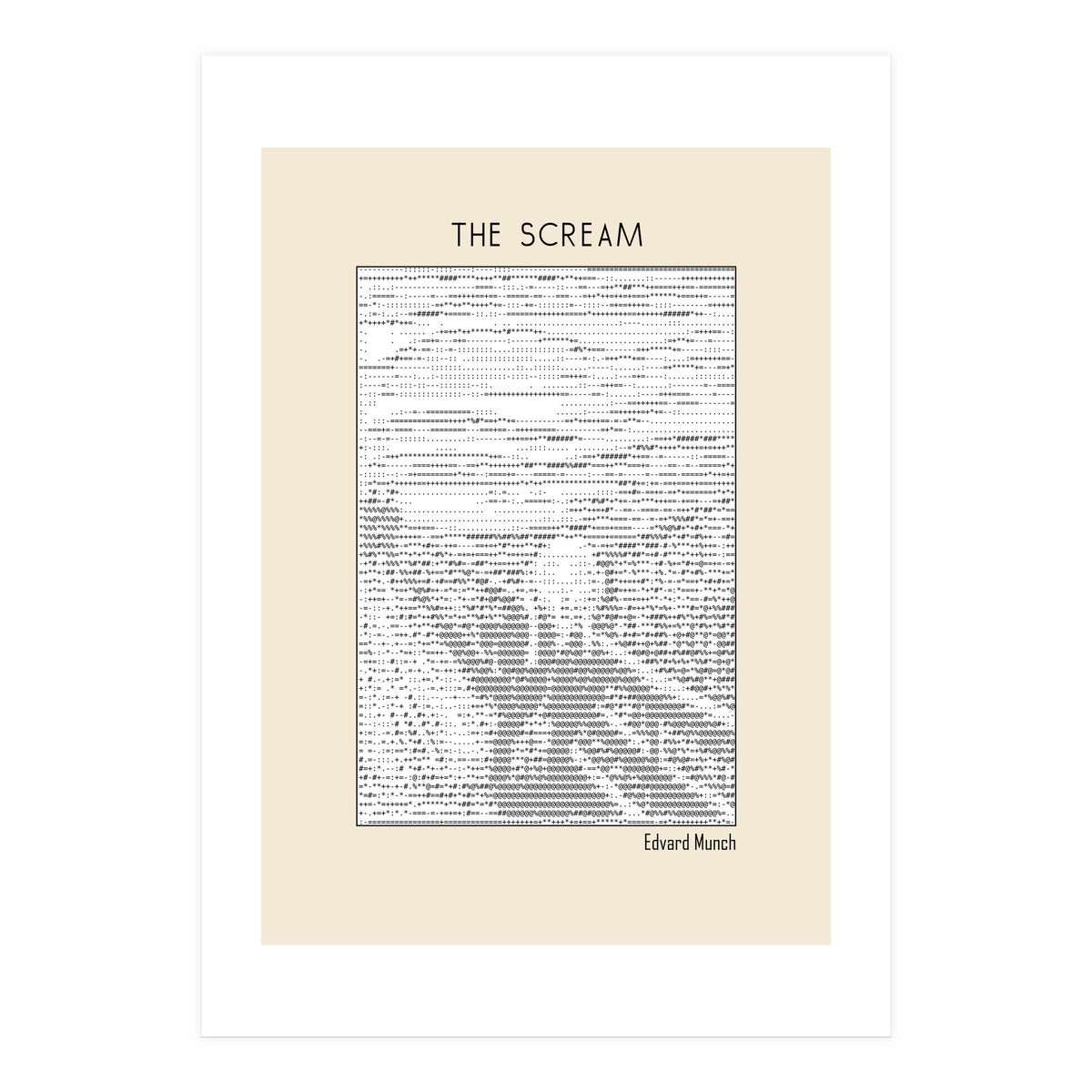 The Scream – Edvard Munch (ascii art)  (Print Only)