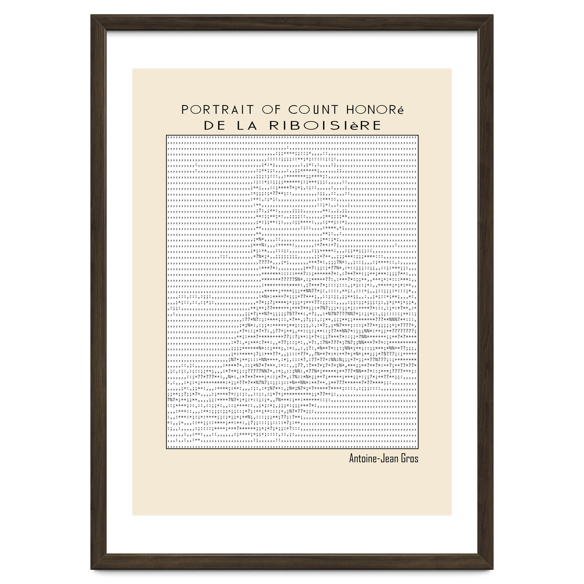 Portrait of Count Honoré de La Riboisière – Antoine-Jean Gros (ascii art)