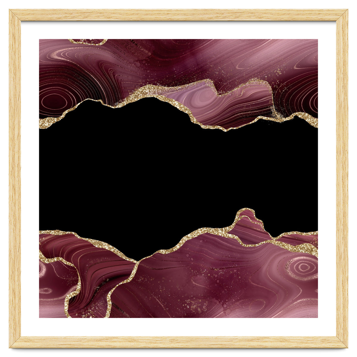 Burgundy & Gold Glitter Agate Texture 04