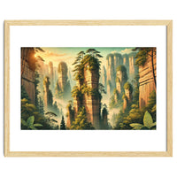 Vintage China, Zhangjiajie Stone Pillars Poster