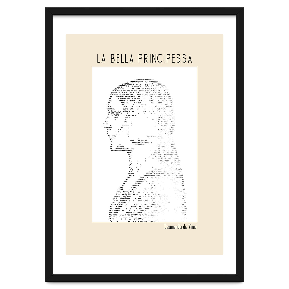 La Bella Principessa – Leonardo Da Vinci Ascii Art