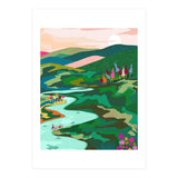 Endless Love, Bohemian Nature Landscape Scenic Meadow, Eclectic Colorful Travel Forest Mountains Sunset (Print Only) thumbnail