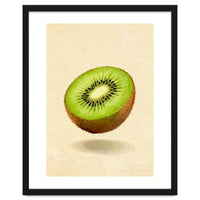 Kiwi Slice, Watercolor Fruit, Fresh Green Art