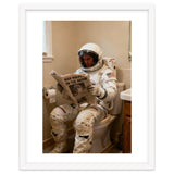 Retro AstronautReading Newspaper, Toilet Humor, Astronaut on Toilet thumbnail
