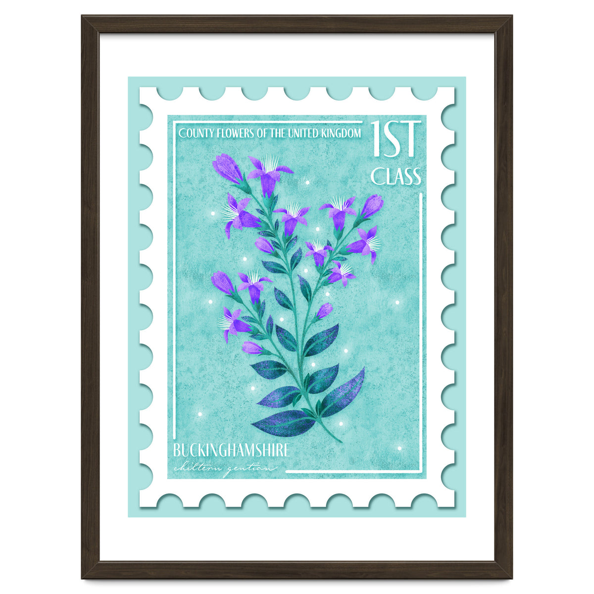 The Buckinghamshire Chiltern Gentian Postage Stamp