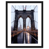 Brooklyn Bridge, USA, Moody NYC Architecture, Rainy Urban Photography thumbnail