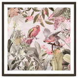 Colorful Parrots In Flower And Fruit Tropical Jungle thumbnail