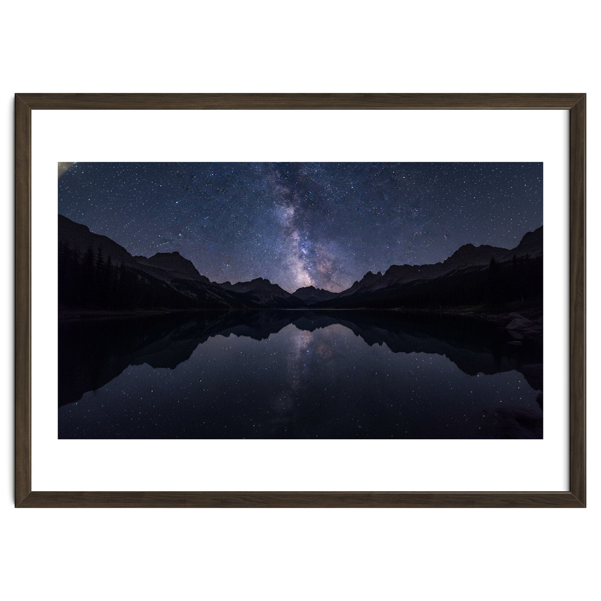 Starlit Reflection: Milky Way Over Mountain Lake