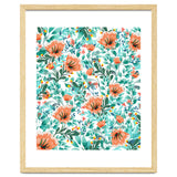 Tangerine Dreams, Orange & Mint Botanical Jungle Watercolor Painting, Colorful Plants Floral Summer thumbnail