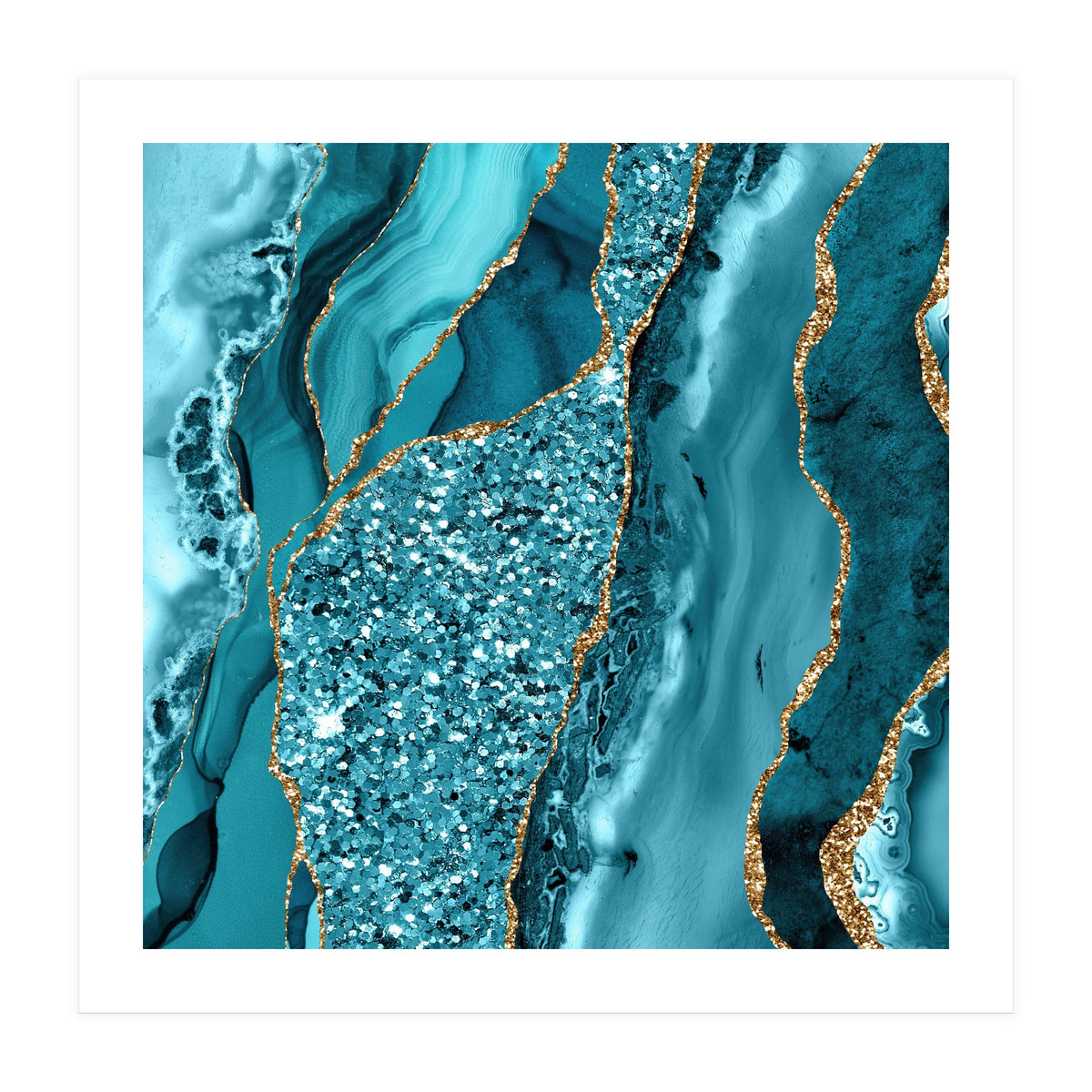 Agate Glitter Ocean Texture 11  (Print Only)