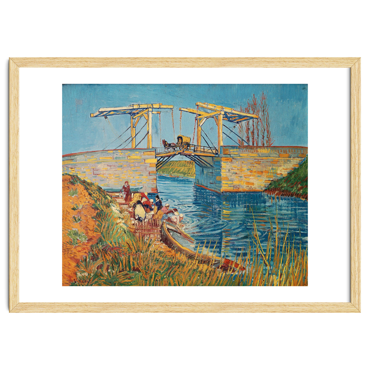 Drawbridge at Arles with a group of washerwomen (pont de Langlois, Arles, France).