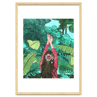 Comic Book Jungle | Tropical Banana Leaves Travel | Line Art Forest Botanical Illustration