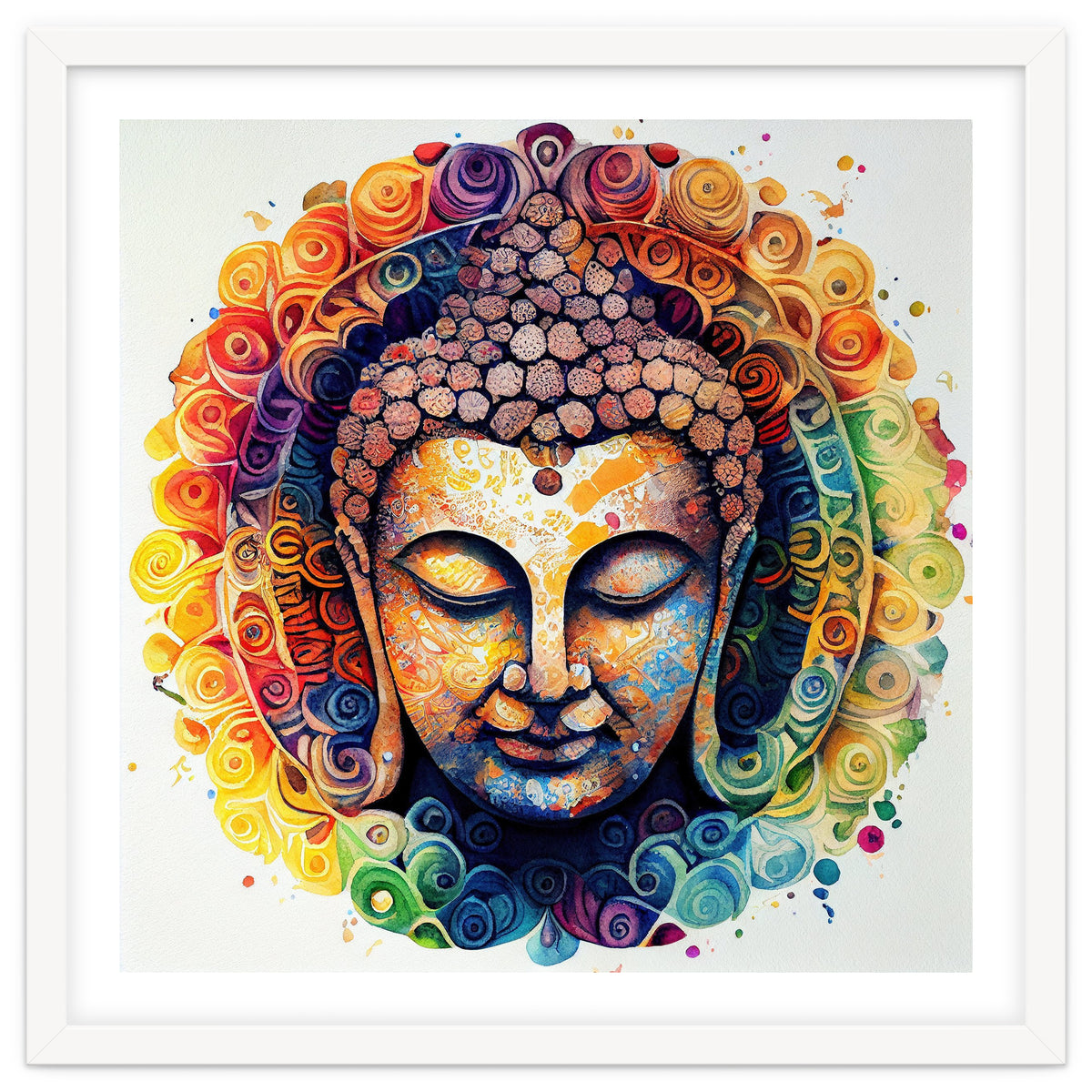 Rainbow Mandala Buddha Portrait